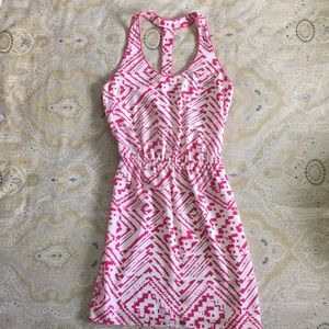 Hot Pink and White Patterned Dress